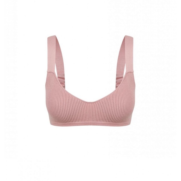 NWT Hansen and & Gretel ANOUK BRA designer ribbed knit crop top bralette pink - Picture 1 of 12